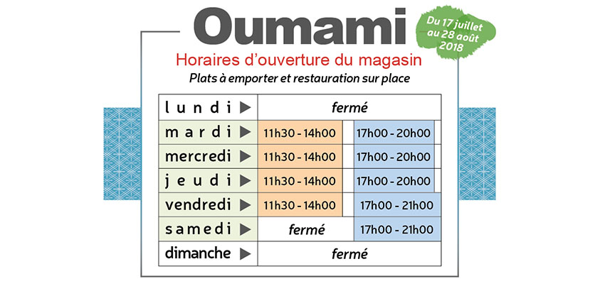 horaires été 2018